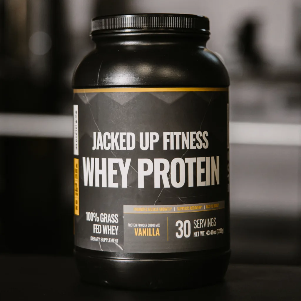 Jacked Up Fitness protein supplement, vanilla flavor