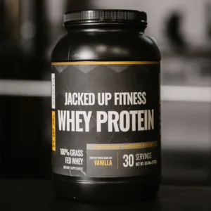 Jacked Up Fitness protein supplement, vanilla flavor